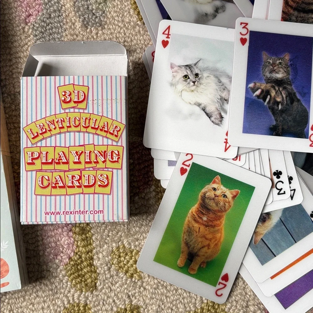 OCS Designs Krazy Kitties Notepad Set NWT 140 lined sheets + 3D Cat Card Deck